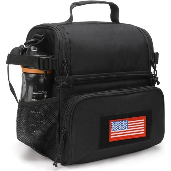 2 Compartment Lunch Bag for Men Adult, Tactical Lunch Box Leakproof Insulated